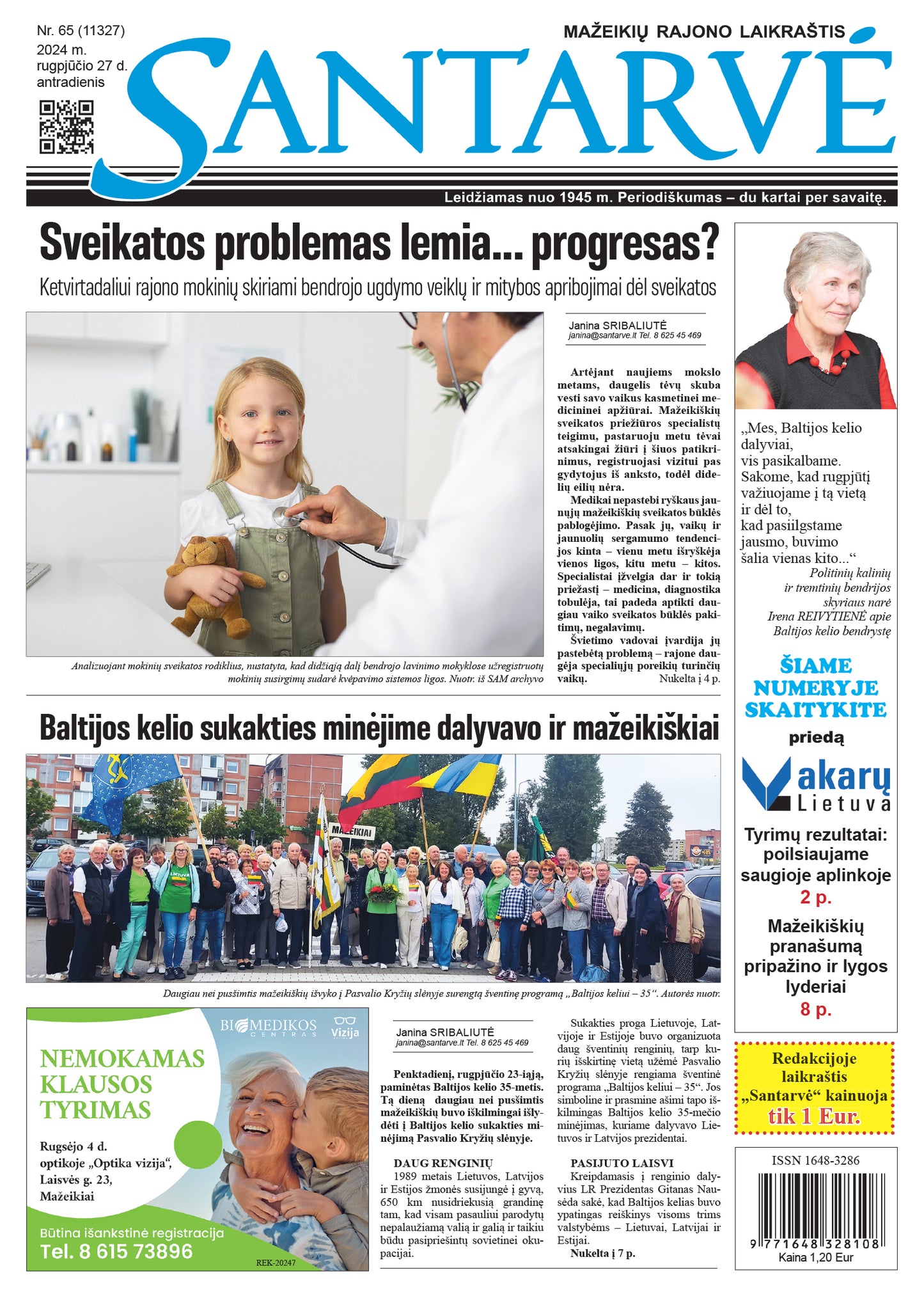 2025 m. 1 mėnesio SANTARVĖS prenumerata su pristatymu fiziniams asmenims