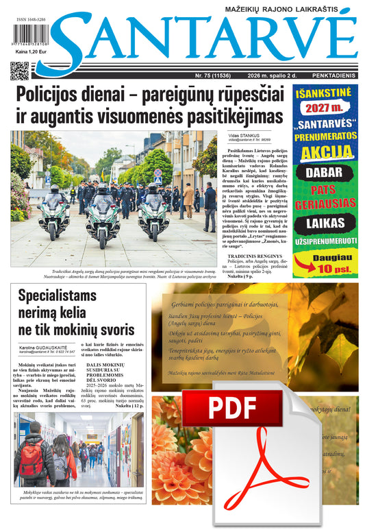 2027 m. SANTARVĖS prenumerata PDF formatu